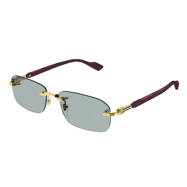 Gucci Okulary Przeciwsłoneczne GG1221S 003 Złoto-Zielony Męskie 1