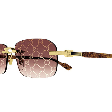 Gucci Okulary Przeciwsłoneczne GG1221S 004 Złoty/Czerwony Męskie
