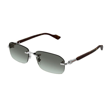 Gucci Okulary Przeciwsłoneczne GG1221S 008 Srebrny/Brązowy Męskie 2
