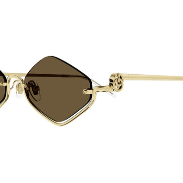 Gucci Okulary Przeciwsłoneczne GG1604S 002 Złoty/Brązowy Unisex