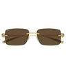 Gucci Okulary Przeciwsłoneczne GG1703S 004 Złoty/Brązowy Unisex