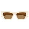 Gucci Okulary Przeciwsłoneczne GG1753S 003 Kość Słoniowa/Brązowe Damskie