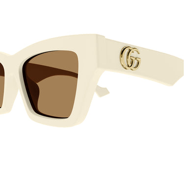 Gucci Okulary Przeciwsłoneczne GG1753S 003 Kość Słoniowa/Brązowe Damskie 3