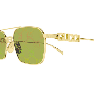 Gucci Okulary Przeciwsłoneczne GG1804S 002 Złoto/Zielony Damskie 2