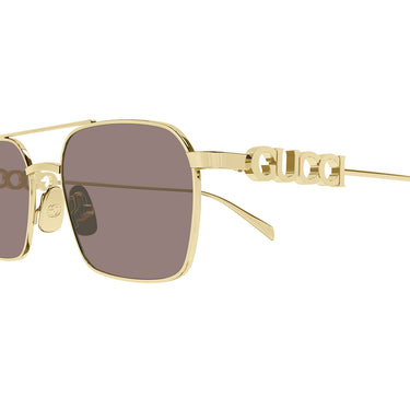 Gucci Okulary Przeciwsłoneczne GG1804S 003 Złoty/Brązowy Damskie