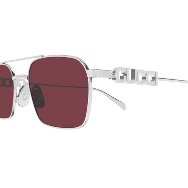Gucci Okulary Przeciwsłoneczne GG1804S 004 Srebrny/Czerwony Damskie