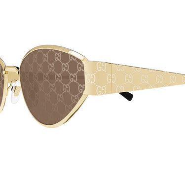 Gucci Okulary Przeciwsłoneczne GG1853S 003 Złoty/Brązowy Damskie
