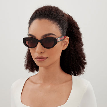 Gucci Okulary Przeciwsłoneczne GG1862S 003 Brązowe/Czerwone Damskie