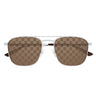 Gucci Okulary Przeciwsłoneczne GG1881S 004 Srebrny/Brązowy Męskie