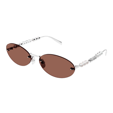 Gucci Okulary Przeciwsłoneczne GG1922S 002 Srebrny/Brązowy Damskie