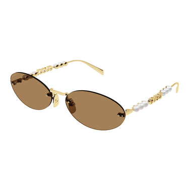 Gucci Okulary Przeciwsłoneczne GG1922S 003 Złoty/Brązowy Damskie