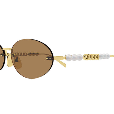Gucci Okulary Przeciwsłoneczne GG1922S 003 Złoty/Brązowy Damskie