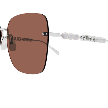 Gucci Okulary Przeciwsłoneczne GG1923SA 002 Srebrne/Brązowe Damskie