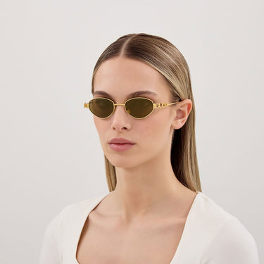 Gucci Okulary Przeciwsłoneczne GG1935S 003 Złoto Brąz Damskie 4