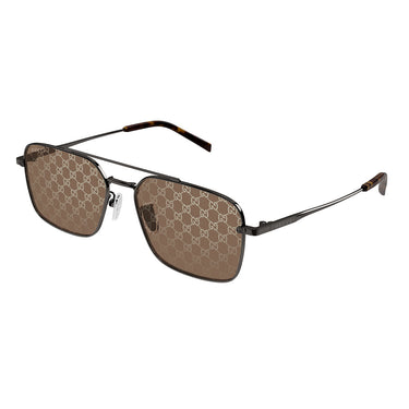 Gucci Okulary Przeciwsłoneczne GG1957SA 005 Szary/Brązowy Męskie 2