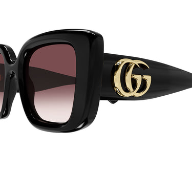 Gucci Okulary Przeciwsłoneczne GG1975S 001 Czarny/Czerwony Damskie 4