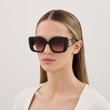 Gucci Okulary Przeciwsłoneczne GG1975S 001 Czarny/Czerwony Damskie 5