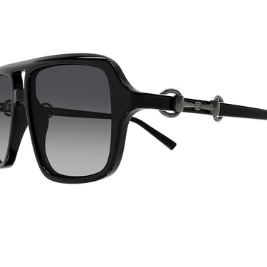 Gucci Okulary Przeciwsłoneczne GG2052S 011 Czarny Srebrny/Szary Przeźroczysty Damskie