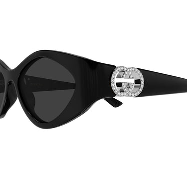 Gucci Occhiali da Sole GG2121S 002 Nero Argento Grigio Donna 3