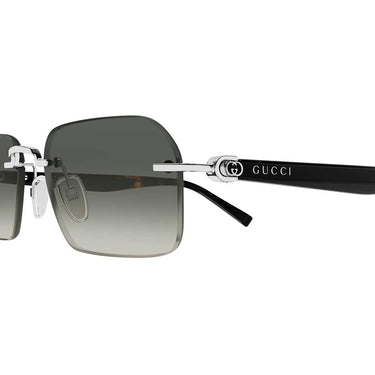 Gucci Occhiali da Sole GG2259S 003 Argento Nero/Grigio Uomo 3