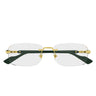 Gucci okulary korekcyjne GG1221O 005 złoto zielony/przezroczysty męskie