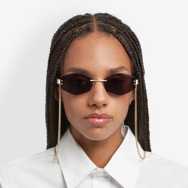 Marc Jacobs Okulary Przeciwsłoneczne MARC 496/S AIR GME Brązowy/Fioletowy Damskie z Łańcuszkiem 3