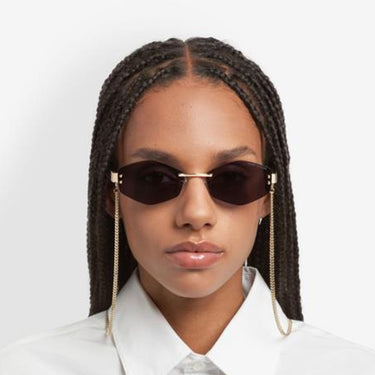 Marc Jacobs Okulary Przeciwsłoneczne MARC 496/S AIR LKS Brązowy/Niebieski Damskie z Łańcuszkiem 2