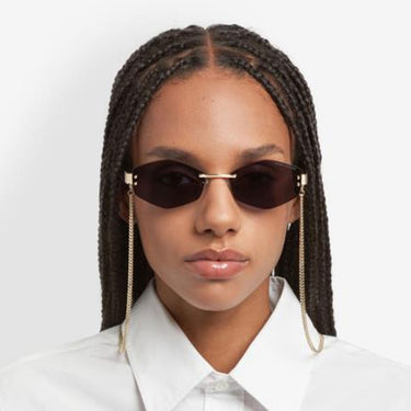 Marc Jacobs Okulary Przeciwsłoneczne MARC 496/S AIR RHL Czarny/Czarny Damskie Z Łańcuszkiem 3