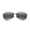 Maui Jim Occhiali da Sole SUGAR BEACH B421-02 MJ0421S 006 Nero Lucido Blu Hawaii Unisex Polarizzati 
