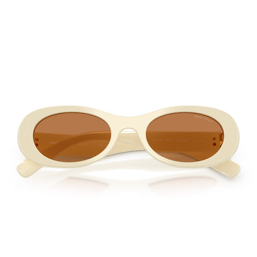 Miu Miu Sonnenbrille MU06ZS 21D90Q Bianco Latte Marrone Donna 5