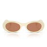 Miu Miu Gafas de Sol MU06ZS 21D90Q Blanco Leche Marrón Mujer