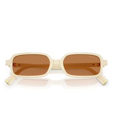 Miu Miu Okulary Przeciwsłoneczne MU11Z 21D90Q Biały/Brązowy Damskie 5