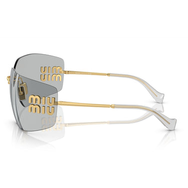 Miu Miu Okulary Przeciwsłoneczne MU54YS 5AK30B Złoto-Jasnoszary Damskie 2