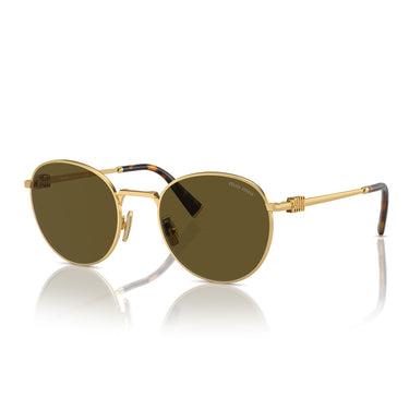 Miu Miu Okulary Przeciwsłoneczne MU55ZS 5AK09Z Złoto-Ciemny Brąz Damskie 1