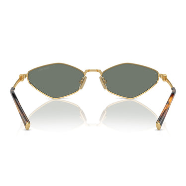 Miu Miu Okulary Przeciwsłoneczne MU56ZS 5AK04M Złoto/Zielony Lustro Srebrne Damskie 3
