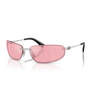 Miu Miu Okulary Przeciwsłoneczne MUA50S 1BC70J Srebrny/Różowy Lustro Damskie 2