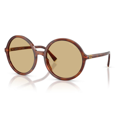 Miu Miu Okulary Przeciwsłoneczne MUB02S 26E10R Tabacco Striato Giallo Damskie 2