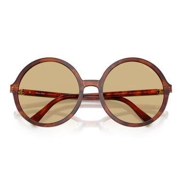 Miu Miu Okulary Przeciwsłoneczne MUB02S 26E10R Tabacco Striato Giallo Damskie 5