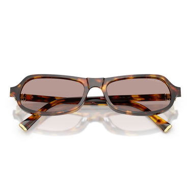 Miu Miu Occhiali da Sole MUB10SU 14L20I Marrone Miele/Viola Chiaro Marrone Donna 4