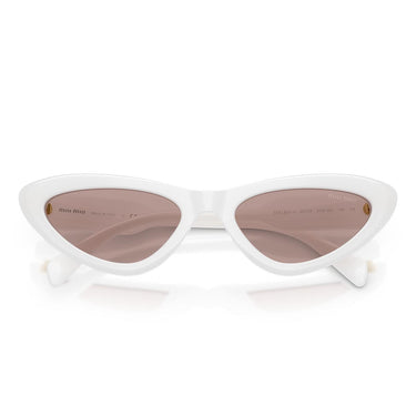 Miu Miu Occhiali da Sole MUB11SU 20M20I Bianco Opalino/Viola Chiaro Donna 4