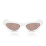 Miu Miu Occhiali da Sole MUB11SU 20M20I Bianco Opalino/Viola Chiaro Donna