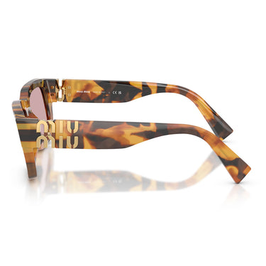 Miu Miu Occhiali da Sole MUC04S 24Q91C Marrone Rosa Specchiato Oro Donna 3