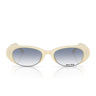 Miu Miu Occhiali da Sole MUC05SU 22Q80O Bianco Opalino Trasparente Sfumato Azzurro Donna 