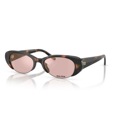 Miu Miu Occhiali da Sole MUC05SU 23A91C Marrone Malva Rosa Specchiato Oro Donna 2