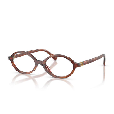 Miu Miu Occhiali da Vista MU01XV 26E1O1 Tabacco Striato Trasparente Donna 2