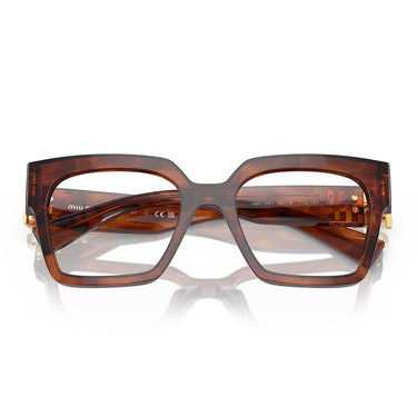 Miu Miu Occhiali da Vista MU04UV 11Q1O1 Tabacco Striato/Trasparente Donna 4