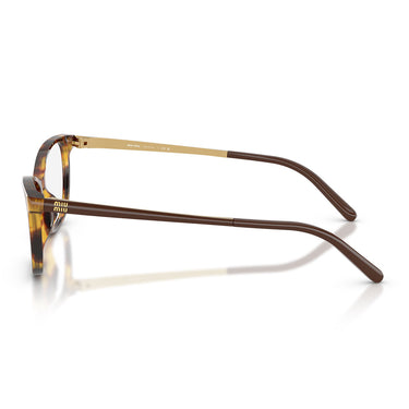 Miu Miu Occhiali da Vista MU09ZV 14L1O1 Marrone Miele Trasparente Donna 3