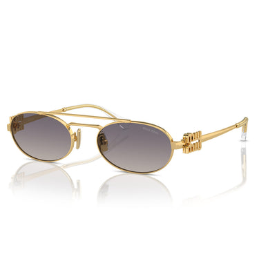 Miu Miu Okulary Przeciwsłoneczne MU54ZS 5AK30C Złoto/Szary Lustro Damskie 2