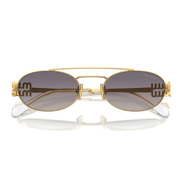 Miu Miu Okulary Przeciwsłoneczne MU54ZS 5AK30C Złoto/Szary Lustro Damskie 5