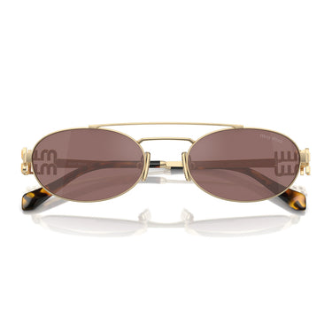 Miu Miu Okulary Przeciwsłoneczne MU54ZS ZVN70D Złoto/Brąz Damskie 5